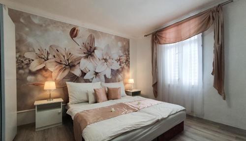 Katil atau katil-katil dalam bilik di Villa Napsugár