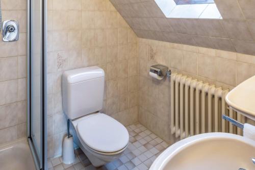 a bathroom with a toilet and a sink at Waldesruh in Titisee-Neustadt