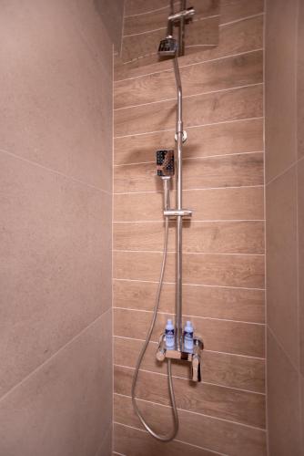 a shower with a hose in a bathroom at Studio 106 Apartment in Palić