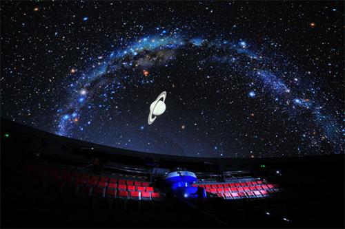 a stage with a view of a galaxy at The Fifty Condo in Heraklio Town
