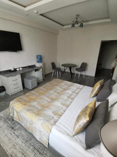 Ένα ή περισσότερα κρεβάτια σε δωμάτιο στο Altyn Adam Hotel