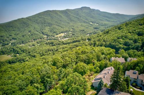 an aerial view of a valley with mountains at Top Of Seven in Seven Devils