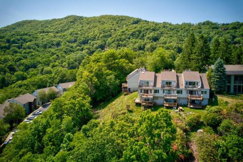 an aerial view of a house on a hill at Top Of Seven in Seven Devils