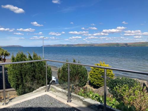 a view of the water from the balcony of a house at Waters Edge in Stranraer