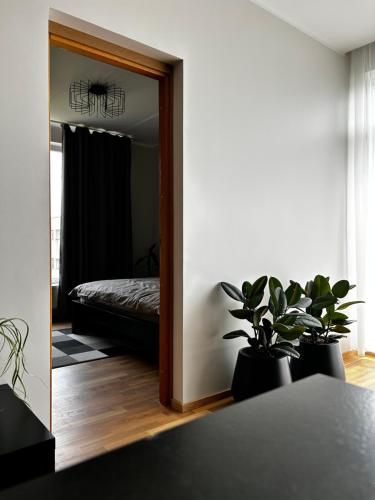 Voodi või voodid majutusasutuse Vilja Apartment with terrace and sauna toas