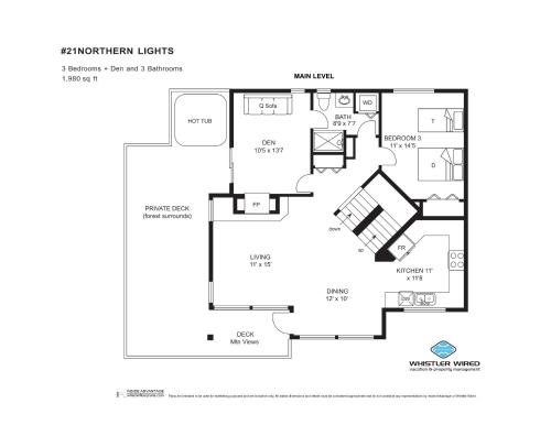 a floor plan of a house at Northern Lights 21 in Whistler