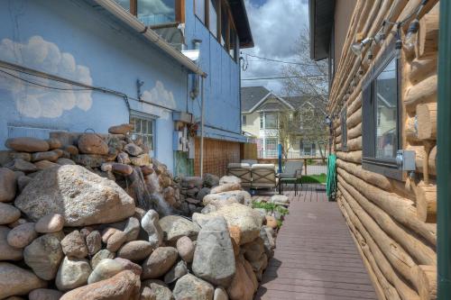 a pile of rocks on the side of a building at Blessings in Creede