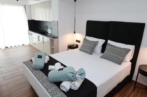 Cama o camas de una habitación en Paris-Irini Studios And Apartments