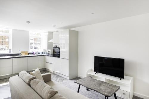 Η κουζίνα ή μικρή κουζίνα στο Modern 2bed Apartment in Worksop