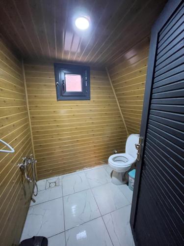 ウズンギョルにあるAy Home Apart&bungalovの小さなバスルーム(トイレ、窓付)が備わります。