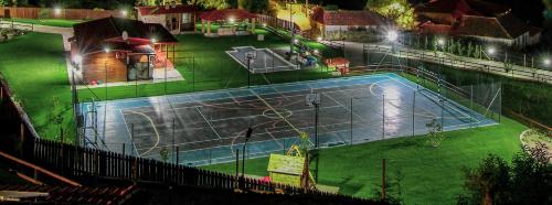 an image of an empty swimming pool at night at Villa Ramiro in Celorico de Basto