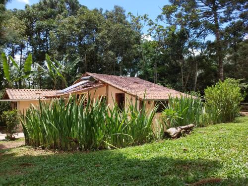 a small house in a yard with grass at Casa Cacau Boutique B&B - Sítio Salamandra Vale do Matutu in Aiuruoca