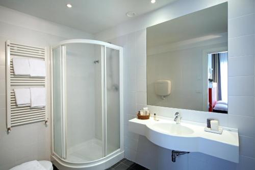 Een badkamer bij Hotel Trieste