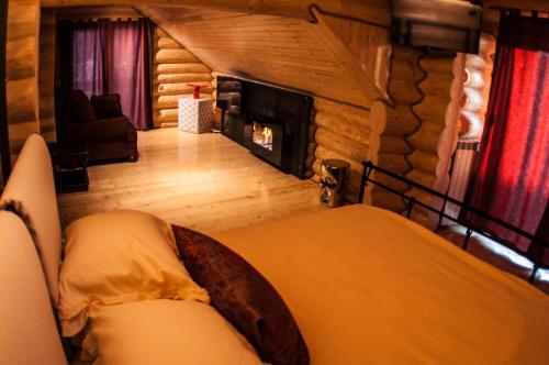 A television and/or entertainment centre at Cabana Deac - Luxury Chalet