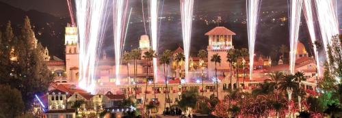 a rendering of a city at night with lights at The Mission Inn Hotel and Spa in Riverside