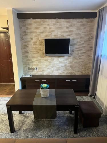 TV a/nebo společenská místnost v ubytování Apartament Kąkolowa