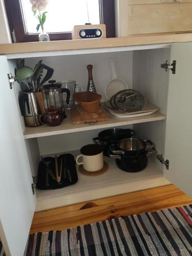 Dapur atau dapur kecil di Domek pod lasem podlaskie