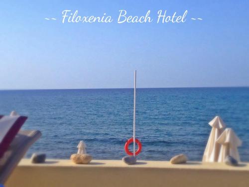 a view of the ocean with a beach held at Filoxenia Beach Hotel in Rethymno Town