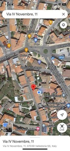 a map of a city with roads and buildings at Le Pavoncelle in Valledoria