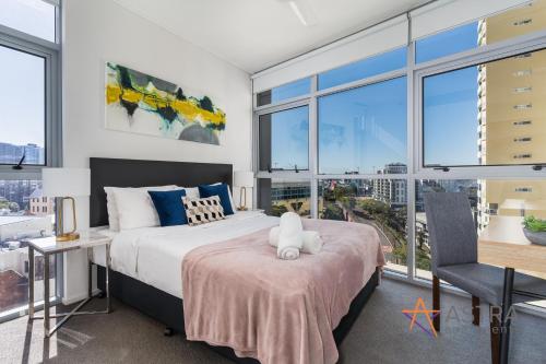 Katil atau katil-katil dalam bilik di AAB Apartments Skyline