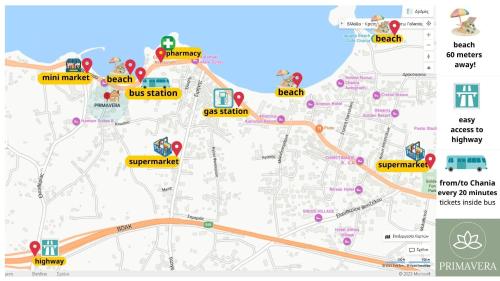 une carte de la ville de sarajevo avec ses attractions dans l'établissement PRIMAVERA, à Kalamaki