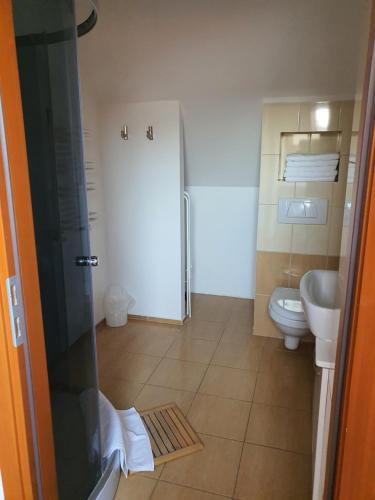 グダニスクにあるVilla Kwiatowaのバスルーム(シャワー、トイレ付)