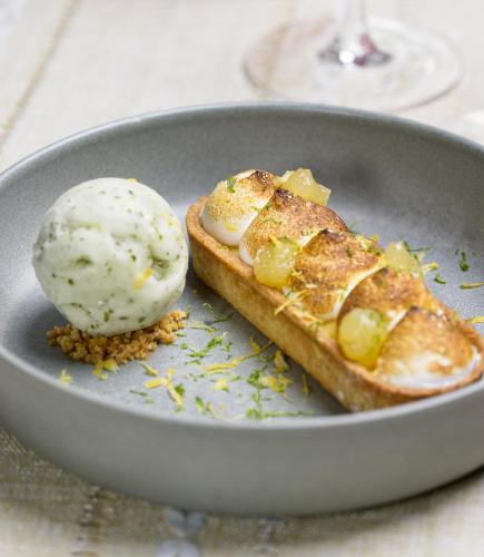 a piece of toast with an ice cream on a plate at Campanile PRIME - Rungis Orly in Chevilly-Larue