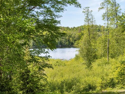 a lake in the middle of a field with trees at Holiday Home Erikstorp 142 by Interhome in Olofström