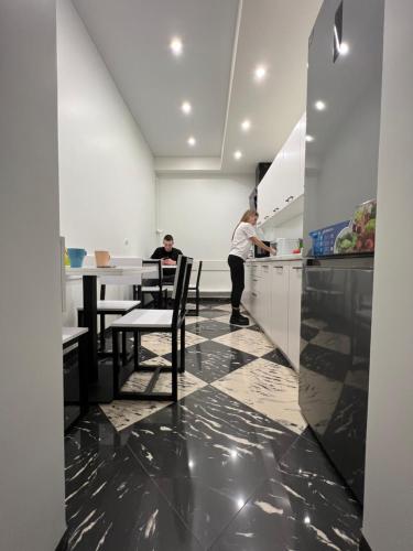 Kuchyň nebo kuchyňský kout v ubytování Kust Hostel