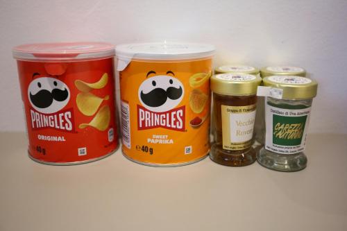 a group of three cans of pinksles on a counter at Hotel Bellavista Locarno in Locarno