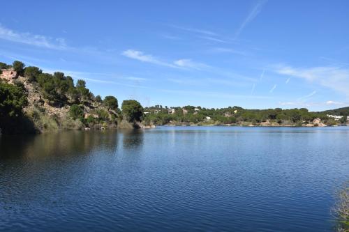 a view of a lake with trees on the shore at SIERRA LAGO in Córdoba