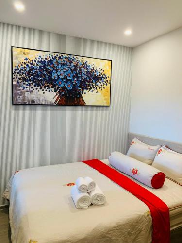 Postel nebo postele na pokoji v ubytování The Sóng Condotel in Vung Tau City - The Sóng Real Company