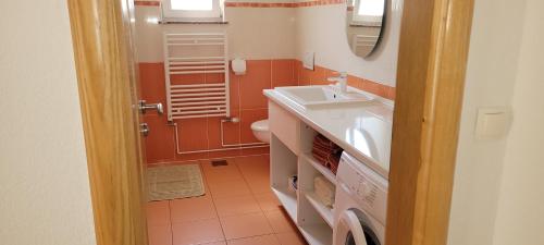 łazienka z umywalką i toaletą w obiekcie Apartments in Krk w Krku