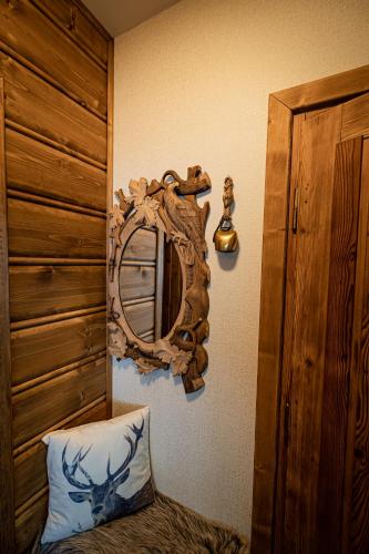 Кровать или кровати в номере Zacisze Pod Reglami & Sauna