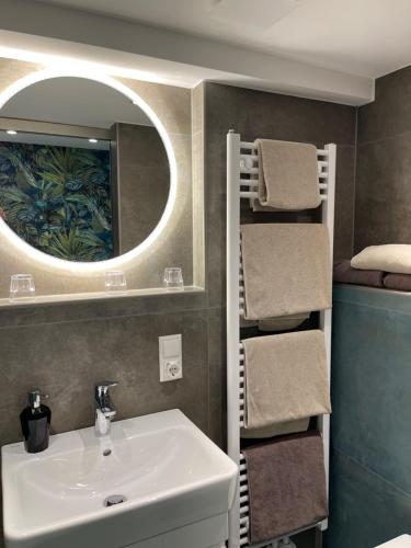 Koupelna v ubytování Hotel Garni Maaß