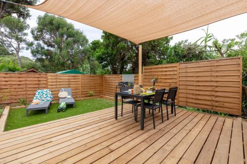 Le Palmier, mobil-home sans vis-à-vis idéalement situé entre mer et vignes