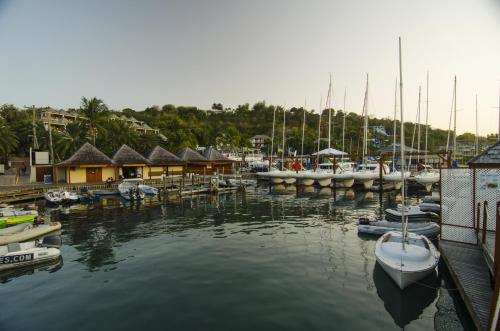 a bunch of boats are docked in a marina at Antigua Superyacht Marina & Resort in English Harbour Town