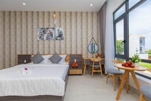 Postel nebo postele na pokoji v ubytování Palm Villa 10 Near Beach