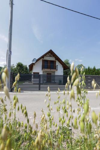 a house on the side of a road with a building at Villa Sara on river Una in Bihać