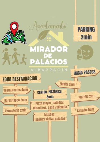 a map of the major parishes of micóbia and palacias at Mirador de Palacios- céntrico con vistas y parking cerca in Albarracín