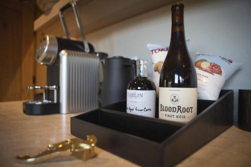 a box with two bottles of wine on a counter at Inn at the Carlin in Breckenridge