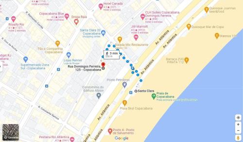 eine Karte der Stadt Philadelphia mit Sehenswürdigkeiten in der Unterkunft M30 - Flat a 3 minutos da praia de Copacabana in Rio de Janeiro