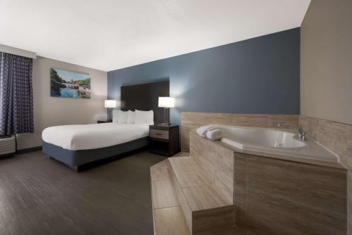 Habitación de hotel con cama y bañera en Best Western Executive Inn, en Battle Creek