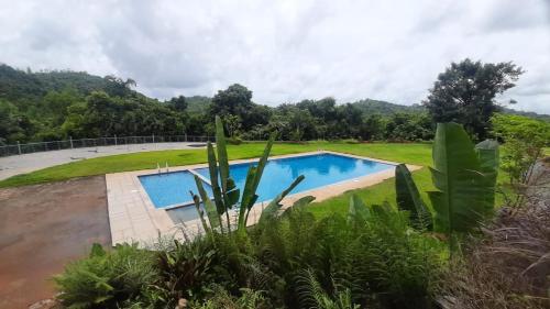 ein Bild eines Swimmingpools in einem Garten in der Unterkunft The Estate Resort , Mangalore in Mūdbidri