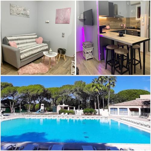 Studio climatisé avec piscine