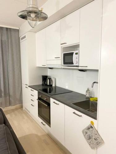Kuchyň nebo kuchyňský kout v ubytování PEURANIITTY-1 New modern apartment