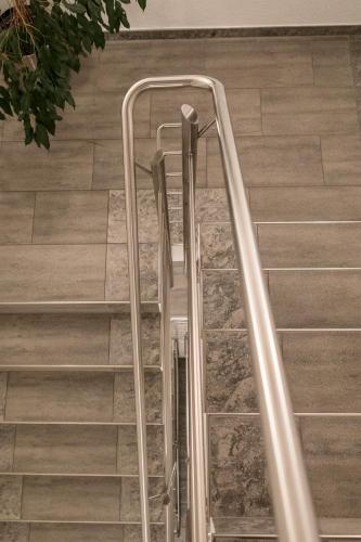 a metal staircase leading up to a building at Appartement Montanea in Schruns-Tschagguns