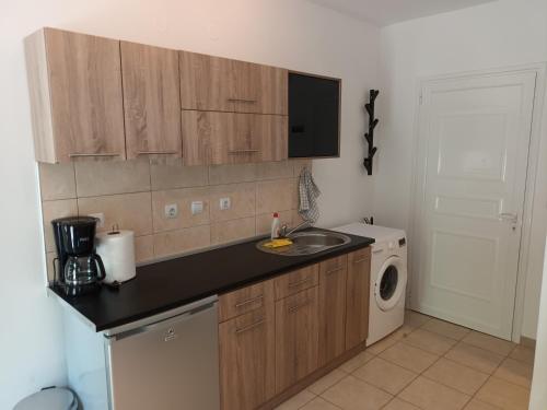 Dapur atau dapur kecil di Palm Beach Apartment Peraia
