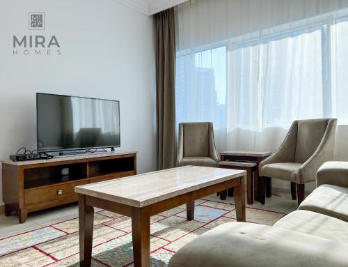 Posezení v ubytování Mira Holiday homes - Cozy 1 bedroom in Dubai Marina