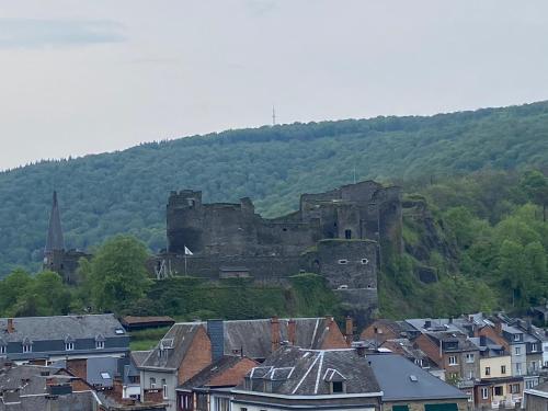 an old castle sitting on top of a hill at La colline aux hirondelles in La Roche-en-Ardenne